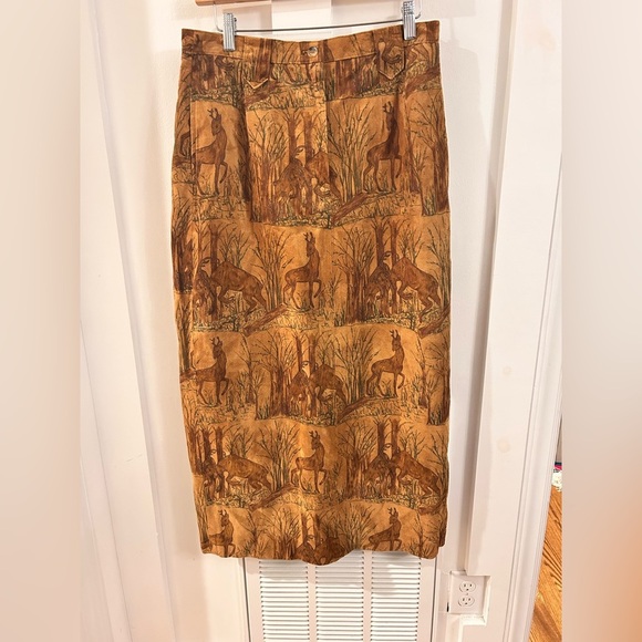 Vintage country shop Marshall Field suede Deer midi skirt - Picture 1 of 10